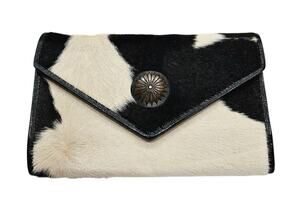 Vintage James Culver Black/White Cowhide Clutch/Wallet
